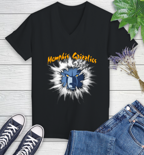 Memphis Grizzlies NBA Basketball Rip Sports Women's V-Neck T-Shirt