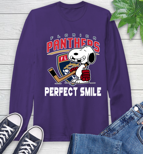 NHL Florida Panthers Snoopy Perfect Smile The Peanuts Movie Hockey T Shirt Long Sleeve T-Shirt 5