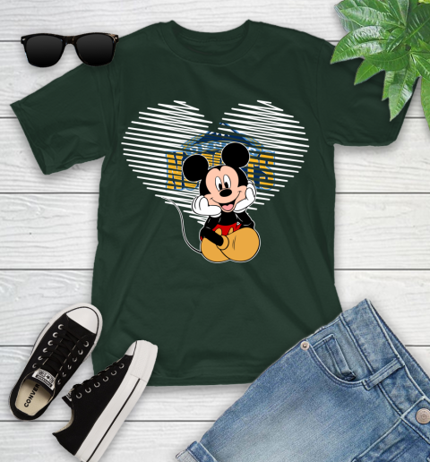 NBA Denver Nuggets The Heart Mickey Mouse Disney Basketball Youth T-Shirt 5