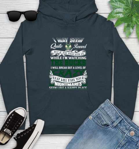 Milwaukee Bucks NBA Basketball Don't Mess With Me While I'm Watching My Team Youth Hoodie 10