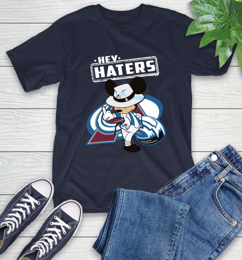 NHL Hey Haters Mickey Hockey Sports Colorado Avalanche T-Shirt 3