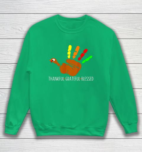 Thanksgiving Shirt Turkey Hand Print Funny Thanksgiving Day Sweatshirt 4