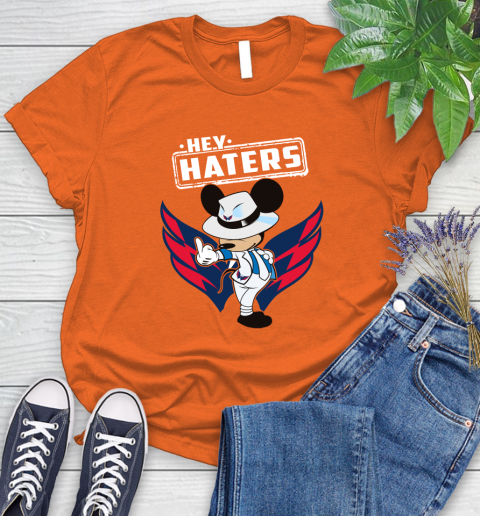 NHL Hey Haters Mickey Hockey Sports Washington Capitals Women's T-Shirt 3
