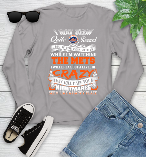 New York Mets MLB Baseball Don't Mess With Me While I'm Watching My Team Youth Long Sleeve 5
