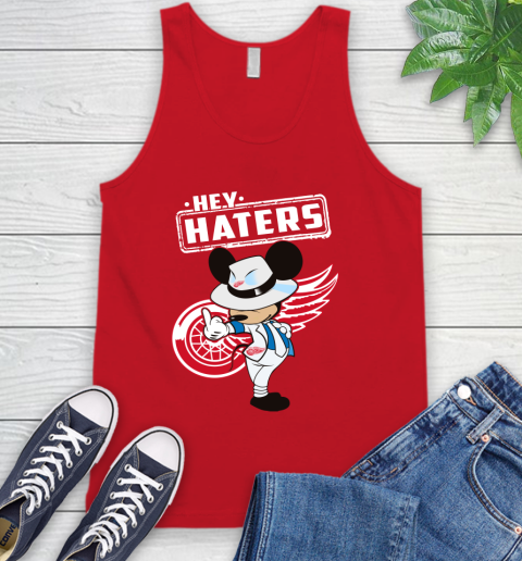 NHL Hey Haters Mickey Hockey Sports Detroit Red Wings Tank Top 5
