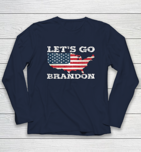 Let's Go Brandon Joe Biden Chant Impeach Biden USA Flag FJB Long Sleeve T-Shirt 2