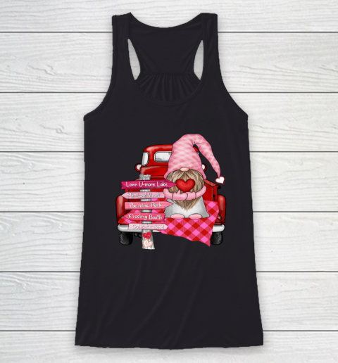 Valentine Vintage Red Truck Gnomes You And Me Valentines Day Racerback Tank