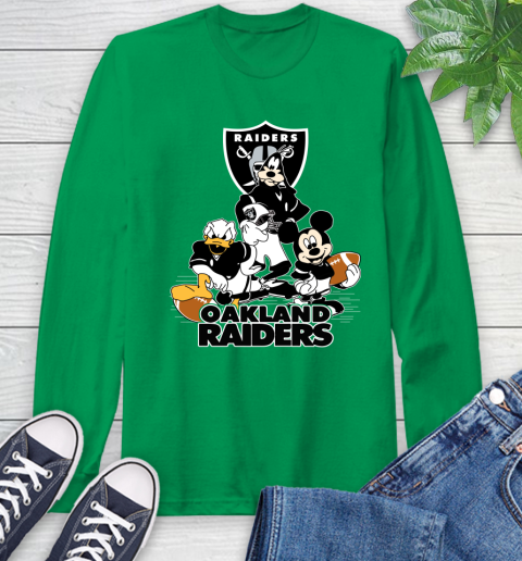 NFL Oakland Raiders Mickey Mouse Donald Duck Goofy Football Shirt Long Sleeve T-Shirt 8