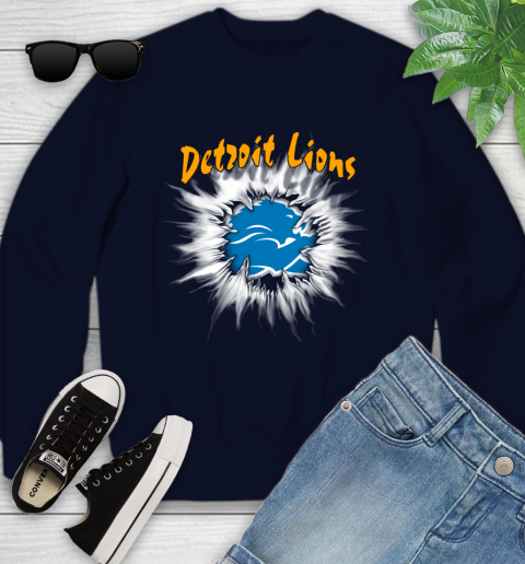Detroit Lions NFL Football Adoring Fan Rip Sports Youth Sweatshirt 2