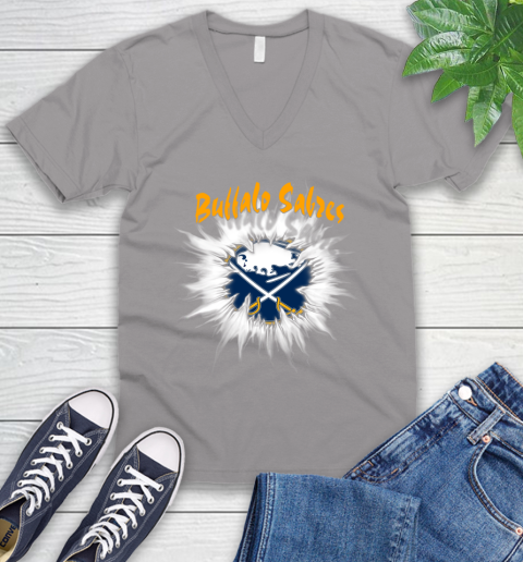 Buffalo Sabres NHL Hockey Adoring Fan Rip Sports V-Neck T-Shirt 3