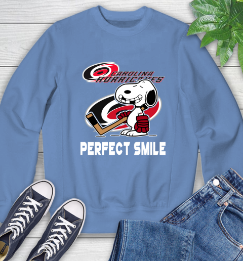 NHL Carolina Hurricanes Snoopy Perfect Smile The Peanuts Movie Hockey T Shirt Sweatshirt 11