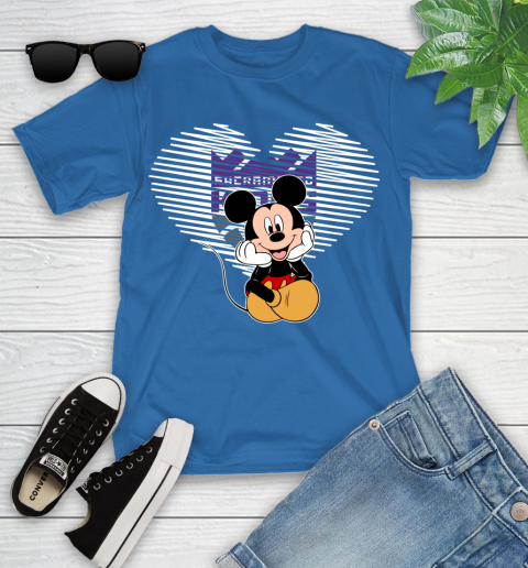 NBA Sacramento Kings The Heart Mickey Mouse Disney Basketball Youth T-Shirt 12