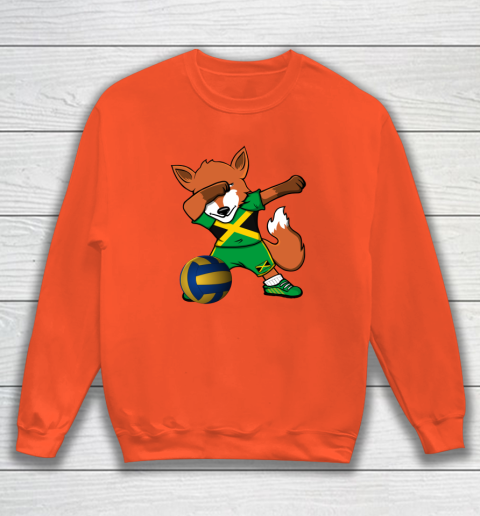 Dabbing Fox Jamaica Volleyball Fans Jersey Jamaican Sweatshirt 4