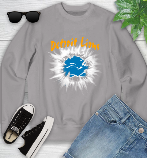 Detroit Lions NFL Football Adoring Fan Rip Sports Youth Sweatshirt 3