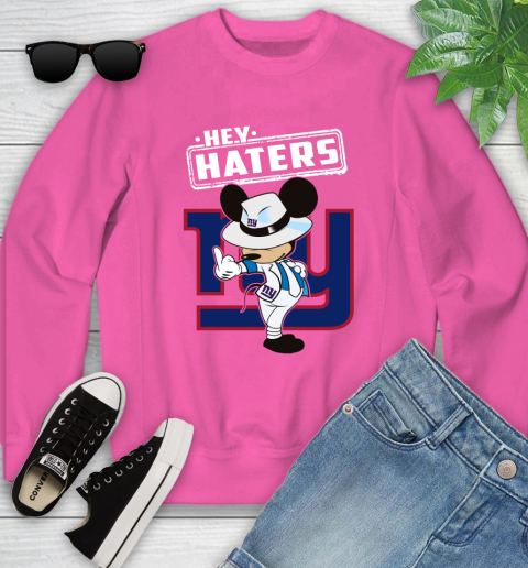 NFL Hey Haters Mickey Football Sports New York Giants Youth Sweatshirt 6