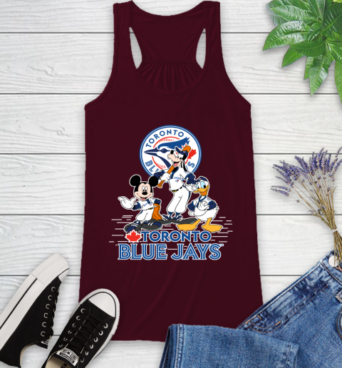 MLB Toronto Blue Jays Mickey Mouse Donald Duck Goofy Baseball T Shirt Racerback Tank 2