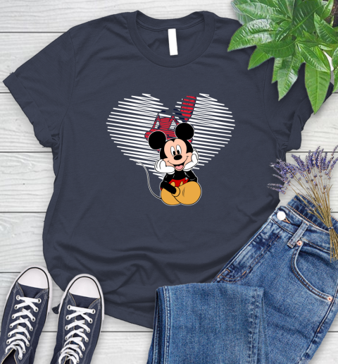 MLB Cleveland Indians The Heart Mickey Mouse Disney Baseball T Shirt_000 Women's T-Shirt 14
