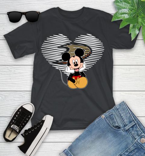 NHL Anaheim Ducks The Heart Mickey Mouse Disney Hockey Youth T-Shirt