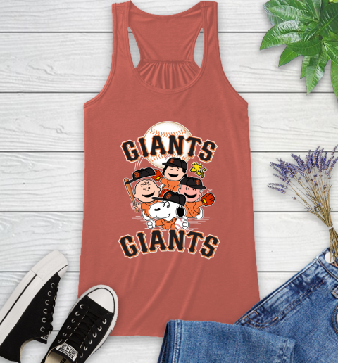 MLB San Francisco Giants Snoopy Charlie Brown Woodstock The Peanuts Movie Baseball T Shirt_000 Racerback Tank 3