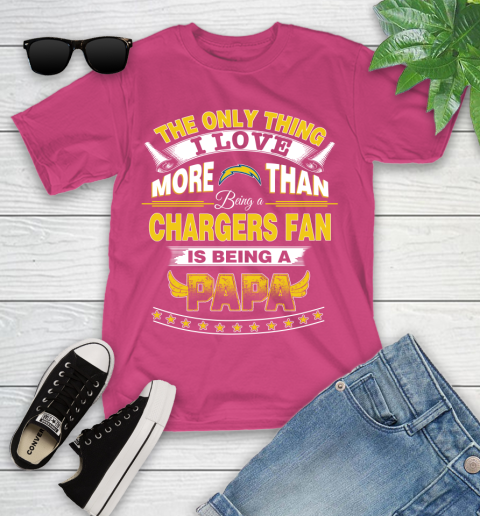 NFL The Only Thing I Love More Than Being A Los Angeles Chargers Fan Is Being A Papa Football Youth T-Shirt 11