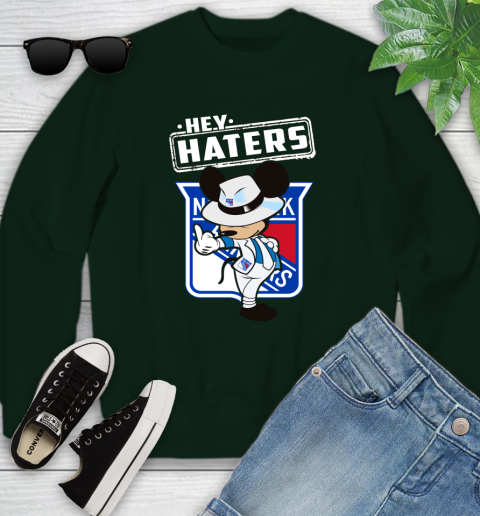 NHL Hey Haters Mickey Hockey Sports New York Rangers Youth Sweatshirt 9