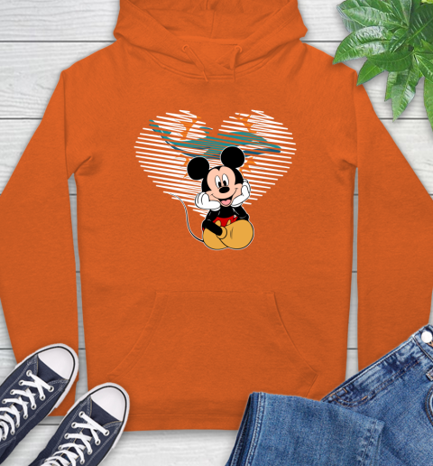 NFL Miami Dolphins The Heart Mickey Mouse Disney Football T Shirt_000 Hoodie 4