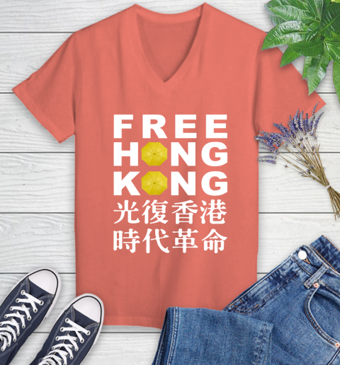 Free Hong Kong Women's V-Neck T-Shirt 6