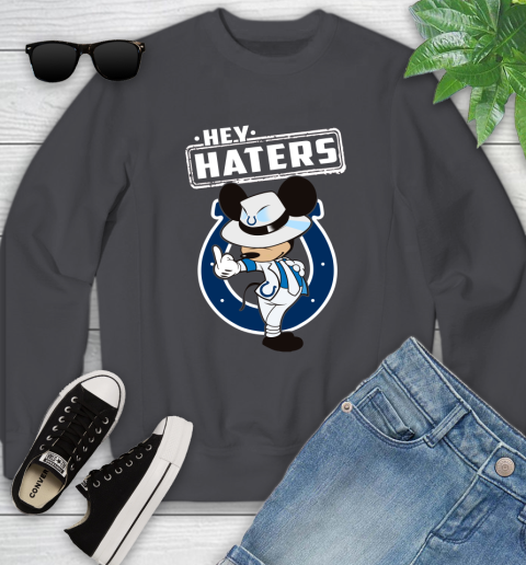 NFL Hey Haters Mickey Football Sports Indianapolis Colts Youth Sweatshirt 5