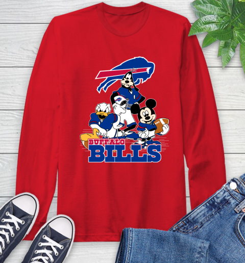 NFL Buffalo Bills Mickey Mouse Donald Duck Goofy Football Shirt Long Sleeve T-Shirt 11