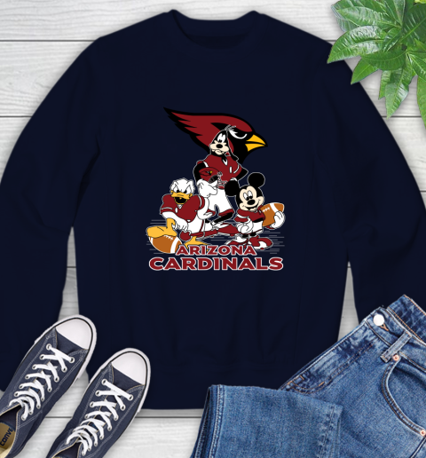 NFL Arizona Cardinals Mickey Mouse Donald Duck Goofy Football Shirt Sweatshirt 2