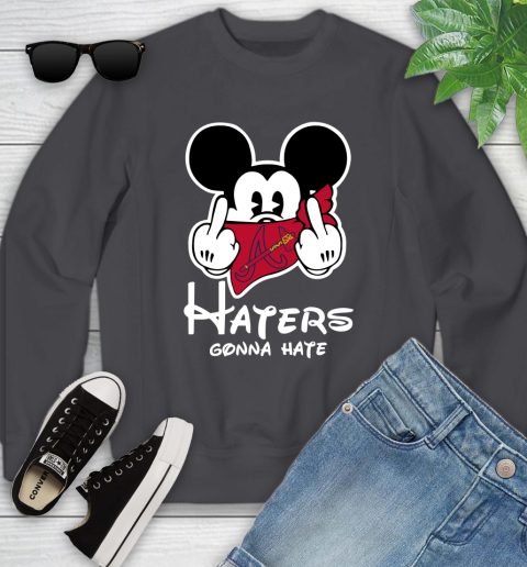MLB Atlanta Braves Haters Gonna Hate Mickey Mouse Disney Baseball T Shirt_000 Youth Sweatshirt 5
