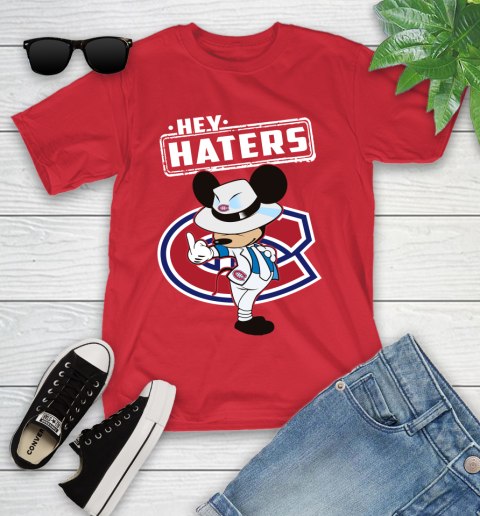NHL Hey Haters Mickey Hockey Sports Montreal Canadiens Youth T-Shirt 13