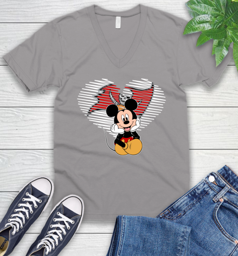 NFL Tampa Bay Buccaneers The Heart Mickey Mouse Disney Football T Shirt_000 V-Neck T-Shirt 3