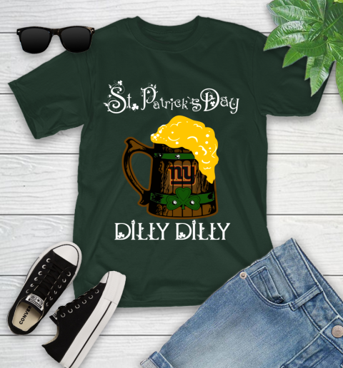 NFL New York Giants St Patrick's Day Dilly Dilly Beer Football Sports Youth T-Shirt 5