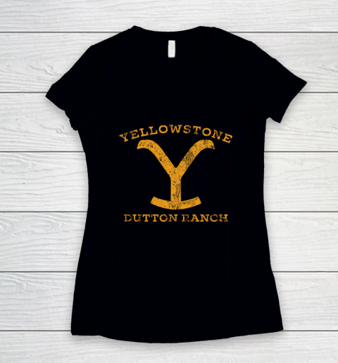 Yellowstone Shirt Dutton Ranch Women's V-Neck T-Shirt 8