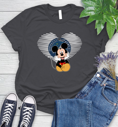 NBA Minnesota Timberwolves The Heart Mickey Mouse Disney Basketball Women's T-Shirt 8