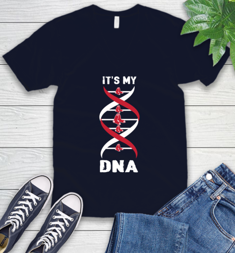 Boston Red Sox MLB Baseball It's My DNA Sports V-Neck T-Shirt 2