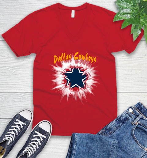 Dallas Cowboys NFL Football Adoring Fan Rip Sports V-Neck T-Shirt 6