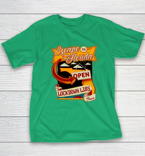 Escape To Florida Shirt Ron DeSantis (Print on front and back) Youth T-Shirt 21