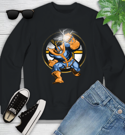 Boston Bruins NHL Hockey Thanos Avengers Infinity War Marvel Youth Sweatshirt