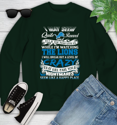Detroit Lions NFL Football Don't Mess With Me While I'm Watching My Team Youth Sweatshirt 9