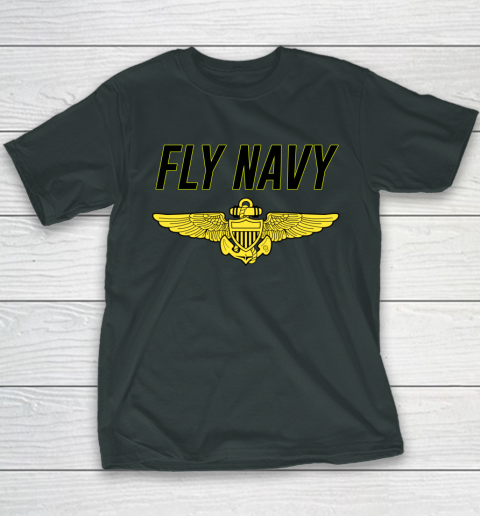 Fly Navy Shirt Pilot Wings Youth T-Shirt 12