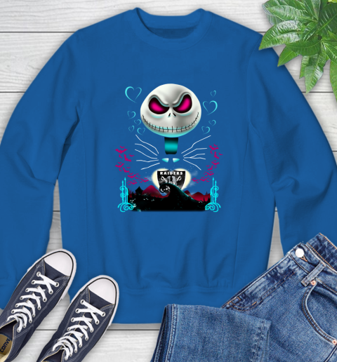 NFL Oakland Raiders Jack Skellington Sally The Nightmare Before Christmas Football Sweatshirt 9