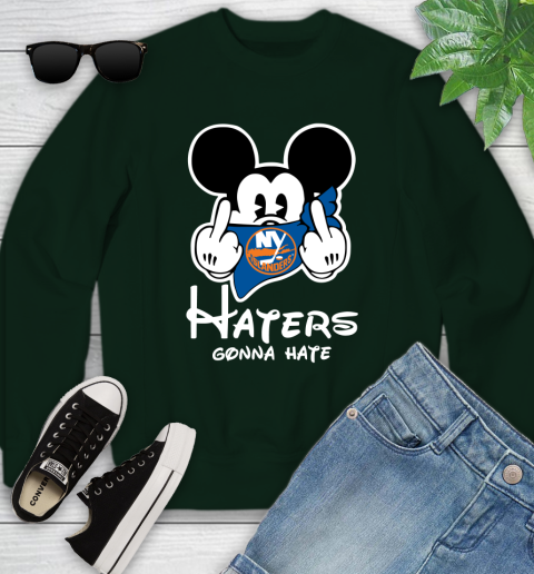 NHL New York Islanders Haters Gonna Hate Mickey Mouse Disney Hockey T Shirt Youth Sweatshirt 9