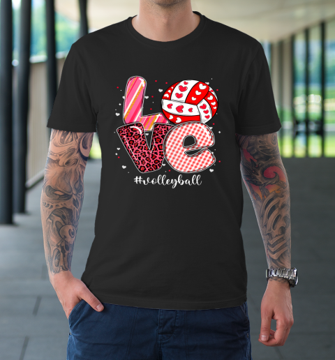 Funny Valentine Volleyball Player Sport Lovers Family Outfit T-Shirt 9