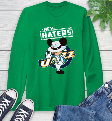 NBA Hey Haters Mickey Basketball Sports Utah Jazz Long Sleeve T-Shirt 8