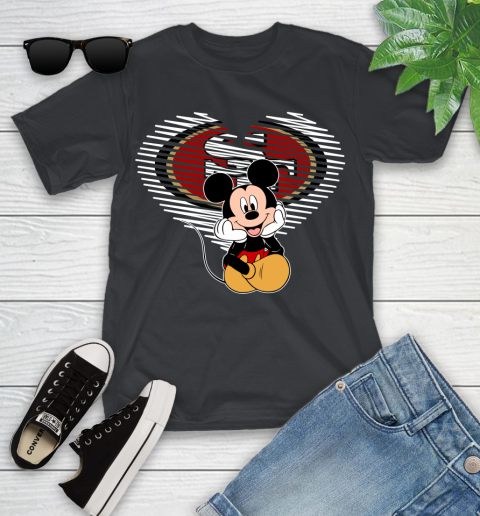 NFL San Francisco 49ers The Heart Mickey Mouse Disney Football T Shirt_000 Youth T-Shirt