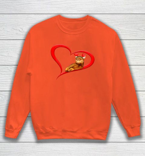 Funny Abyssinian Cat Valentine Pet Kitten Cat Lover Sweatshirt 2