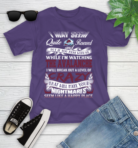 Colorado Avalanche NHL Hockey Don't Mess With Me While I'm Watching My Team Youth T-Shirt 3