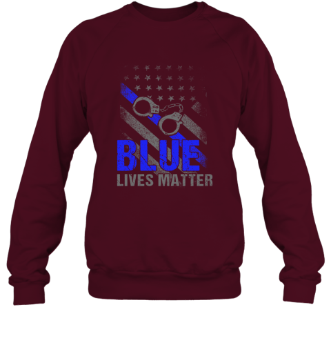 Blue Lives Matter Gift Support Police Gifts Blue Line Flag Sweatshirt